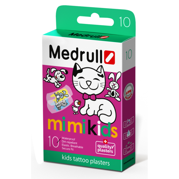 Лейкопластырь MEDICAL SUPPLIES Bactericidal adhesive plaster for children `Mimi Kids` x 10 Medrull